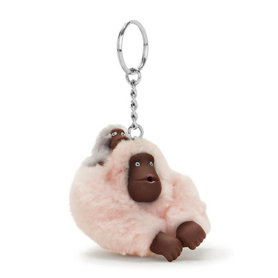 Kipling Mom And Baby Classic Monkey Keychain Accessories Pink Sherbert | AU 1943TC